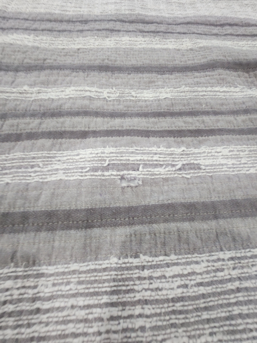 Frye Paloma Quilt Gray and White Striped Quilted Bedding Queen 90x87 - Picture 5 of 12